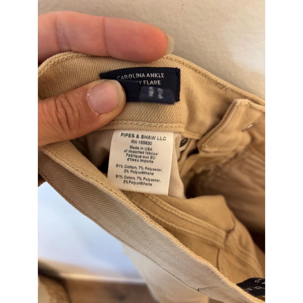 Veronica Beard Carolina Ankle Skinny Flare‎ Jeans Tan Khaki High Rise Size 27 - Picture 6 of 6